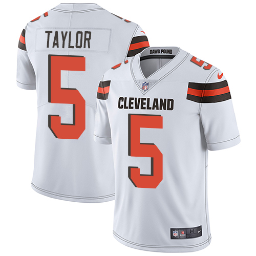 Nike Browns #5 Tyrod Taylor White Men's Stitched NFL Vapor Untouchable Limited Jersey